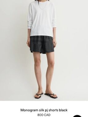 TOTEME Monogram Silk Shorts sz 38